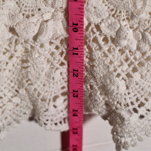 SOLD Hand Crochet Cream Top - Picture 9 of 10